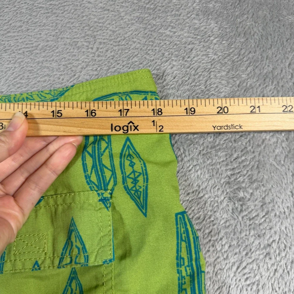 Reyn Spooner Board Shorts Men 36 Green AOP Surfboard Print Beachwear Surf Summer